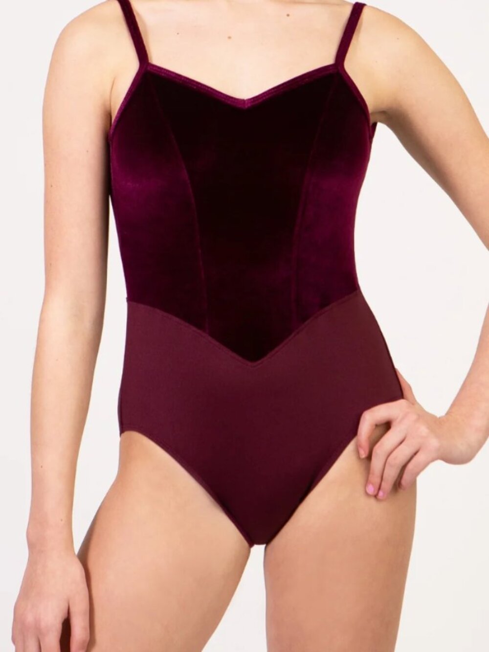 Suffolk Jewelry Box Collection V Front Camisole Leotard Petite Adult Garnet
